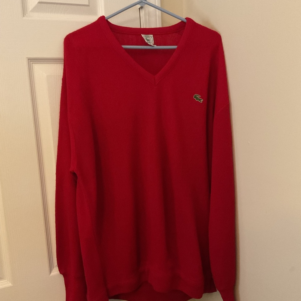 Lacoste Men's Red V-Neck Sweater